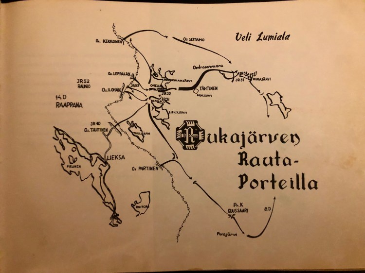 Rukajärven rautaporteilla – kirjan kartta