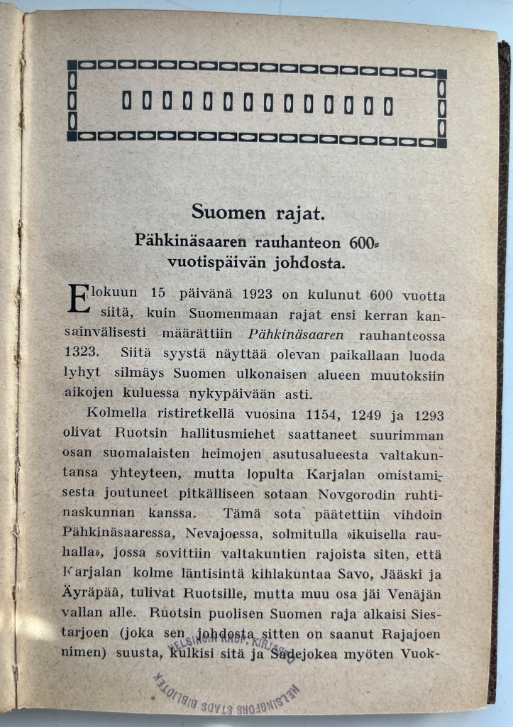 Kansanvalistusseuran kalenteri 1923.